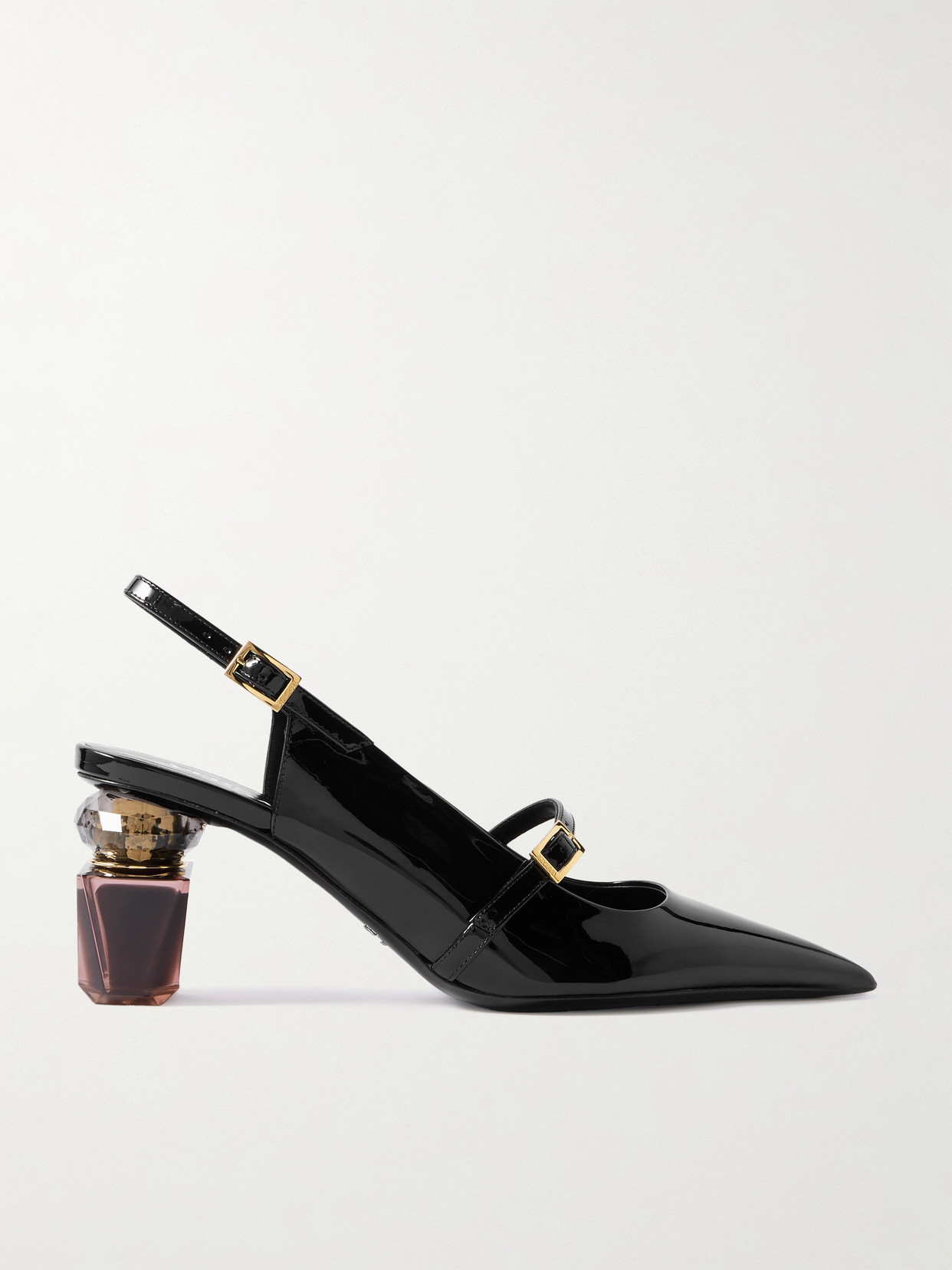 Versace - Patent-leather Slingback Pumps - Black