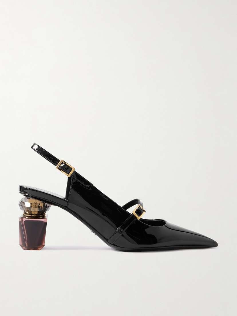 Versace Patent-leather Slingback Pumps