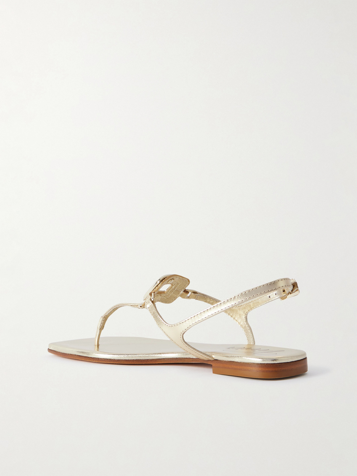 Roger Vivier Viv By The Sea Metallic Leather Sandals In Gold