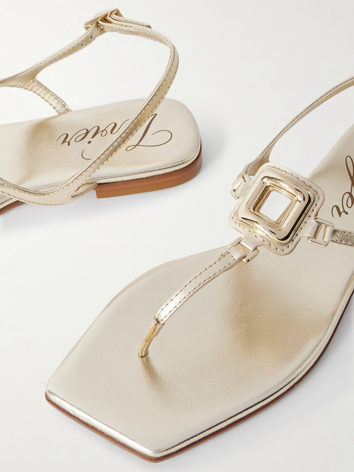 Roger Vivier Viv By The Sea Metallic Leather Sandals In Gold