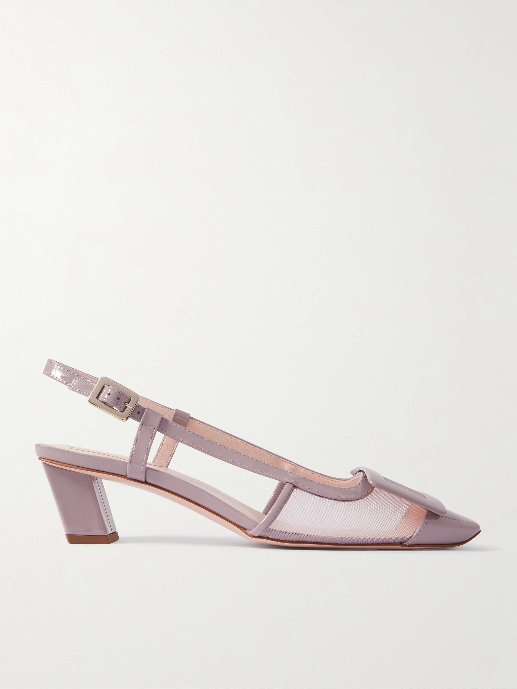 ROGER VIVIER Belle Vivier パテントレザー&メッシュ スリング ROGER VIVIER Belle Vivier パテントレザー&メッシュ スリング