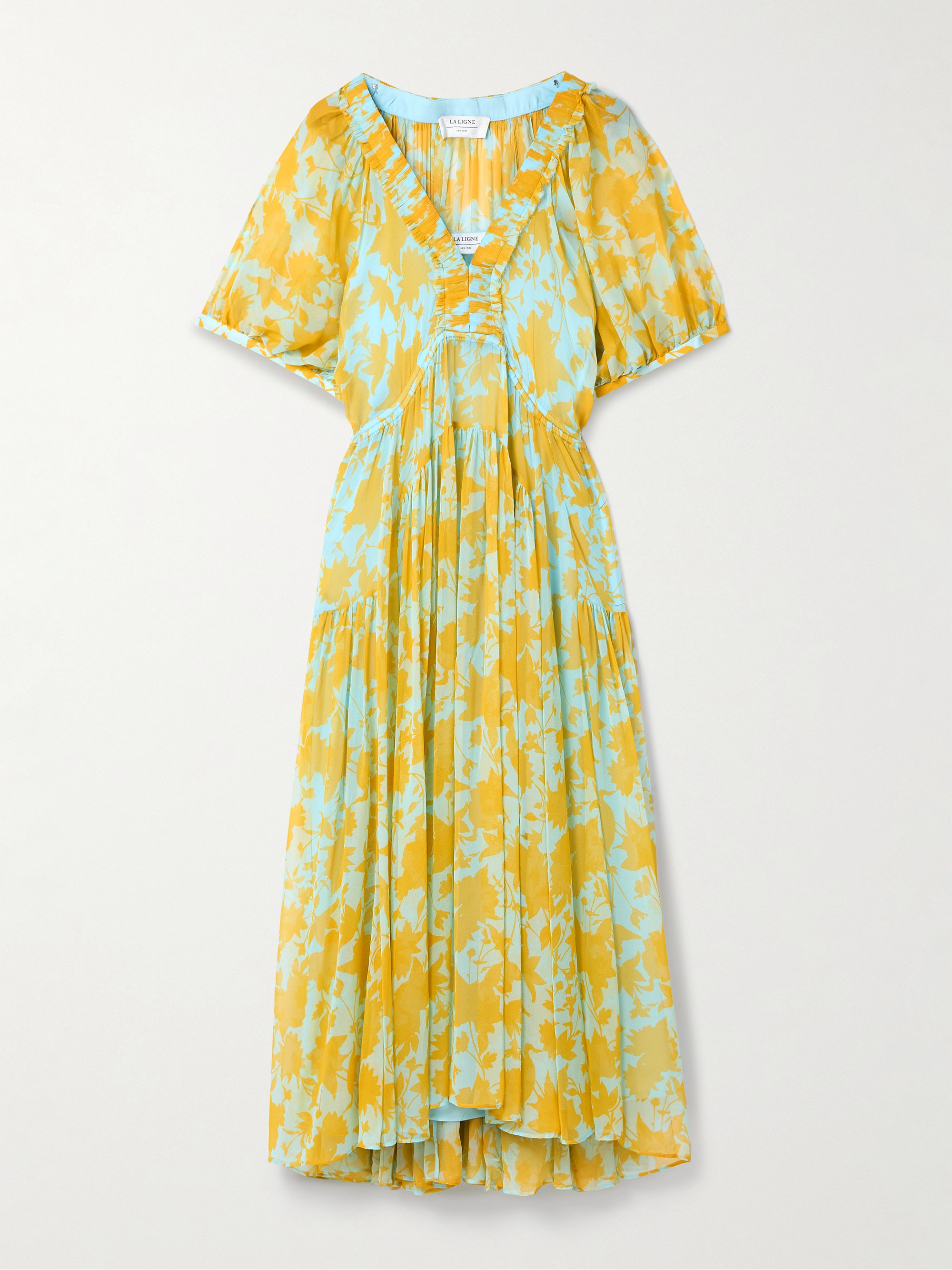 La Ligne Constance floral-print silk-chiffon midi dress thumbnail