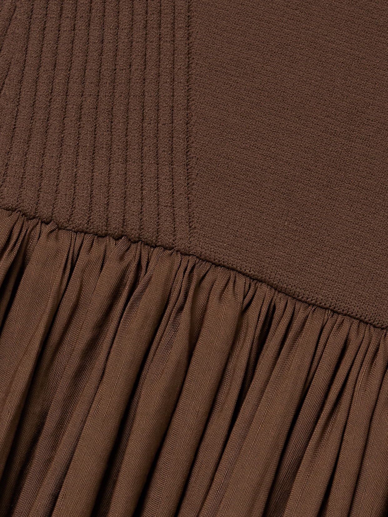 La Ligne Stretch-knit And Gathered Linen-blend Midi Dress In Brown