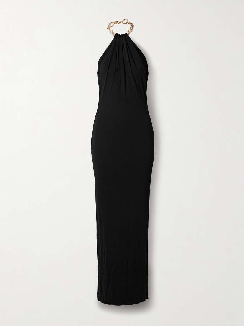 Cult Gaia Soren Embellished Jersey Halterneck Gown