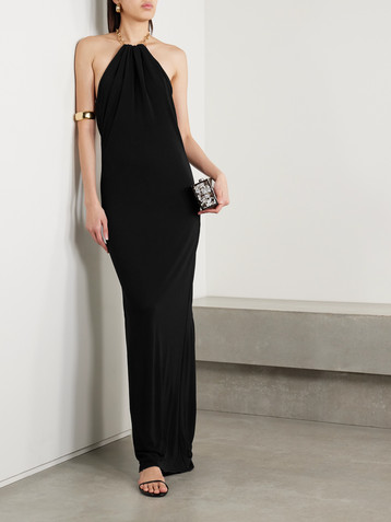 Cult Gaia Soren embellished jersey halterneck gown