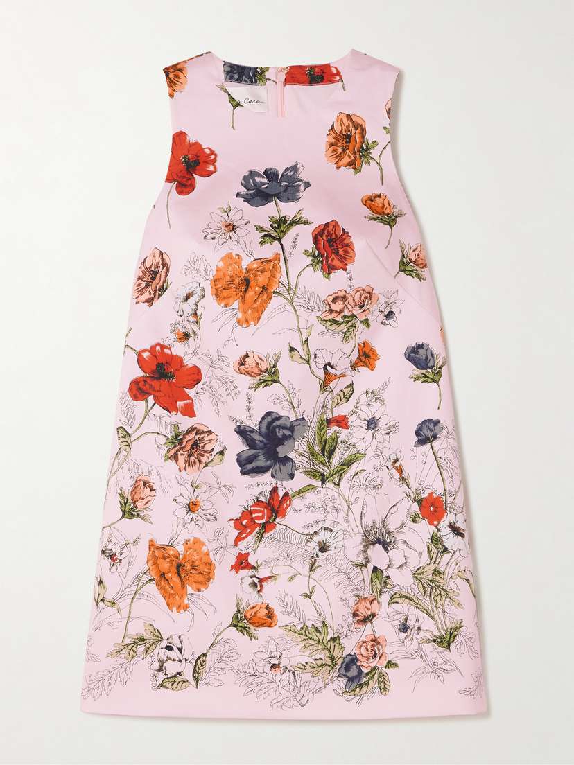 Cara Cara Mackenzie Floral-print Cotton-blend Mini Dress