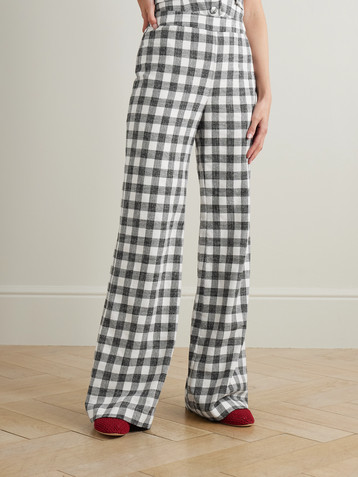 Cara Cara Mayflower gingham cotton-blend wide-leg pants