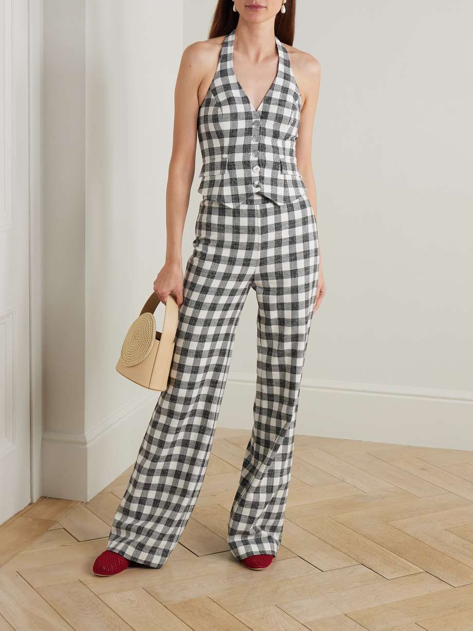 Cara Cara Mayflower Pants in Black Ivory Boucle Grid