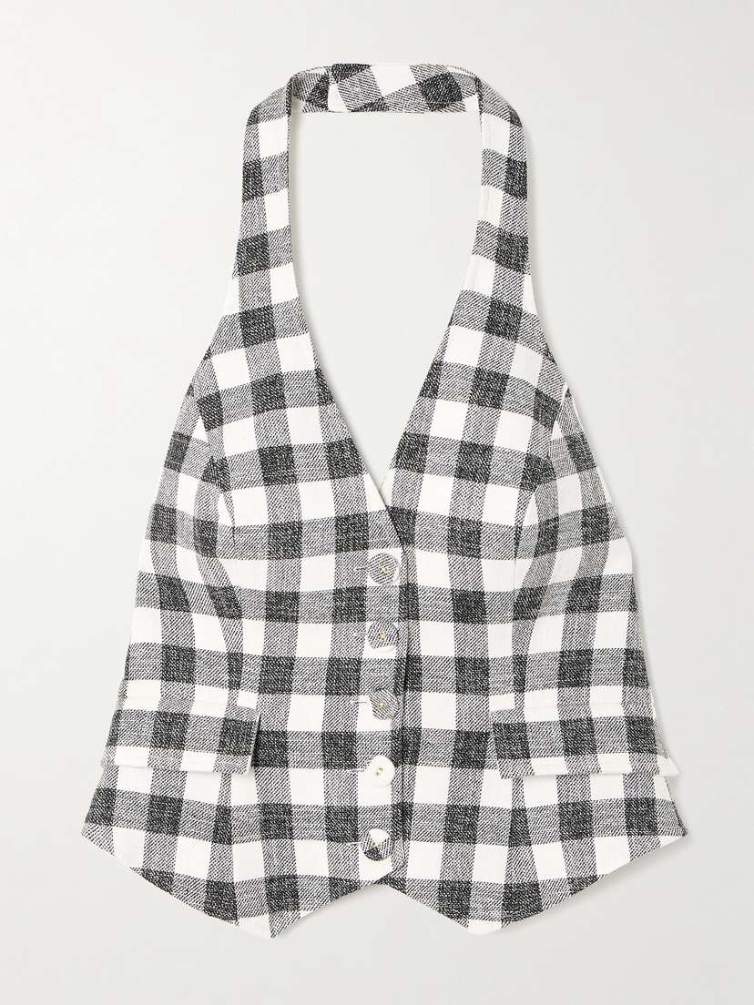 Cara Cara Prescott Gingham Cotton-blend Top