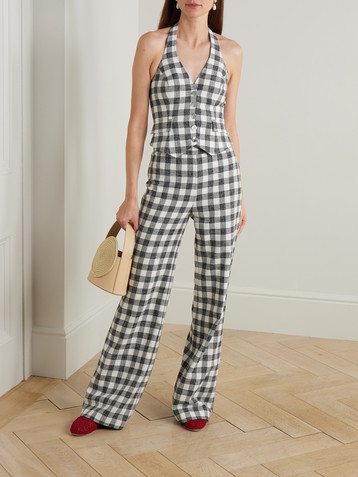 Cara Cara Prescott gingham cotton-blend top