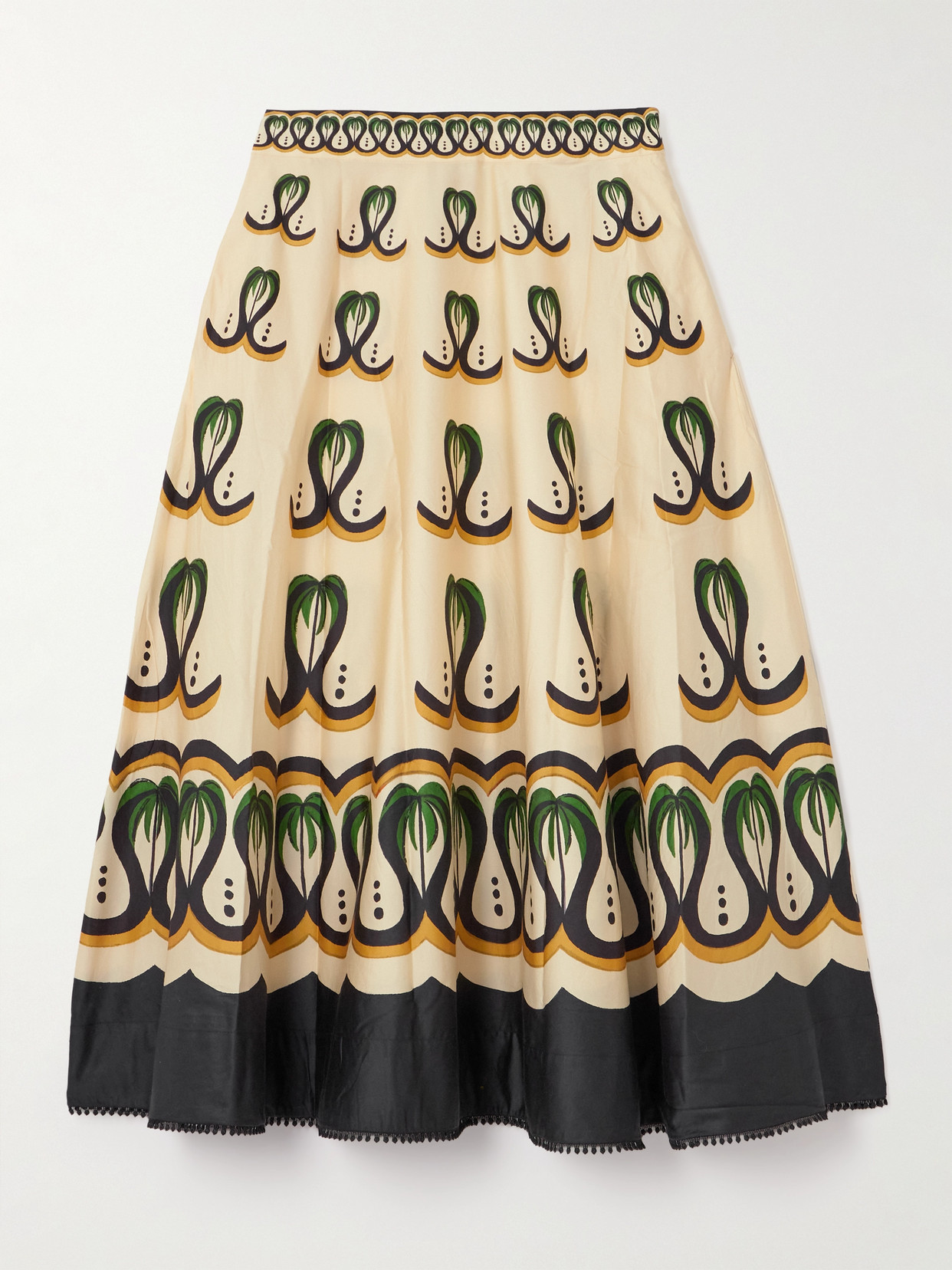 Farm Rio Coconut Cotton-blend Maxi Skirt In Yellow