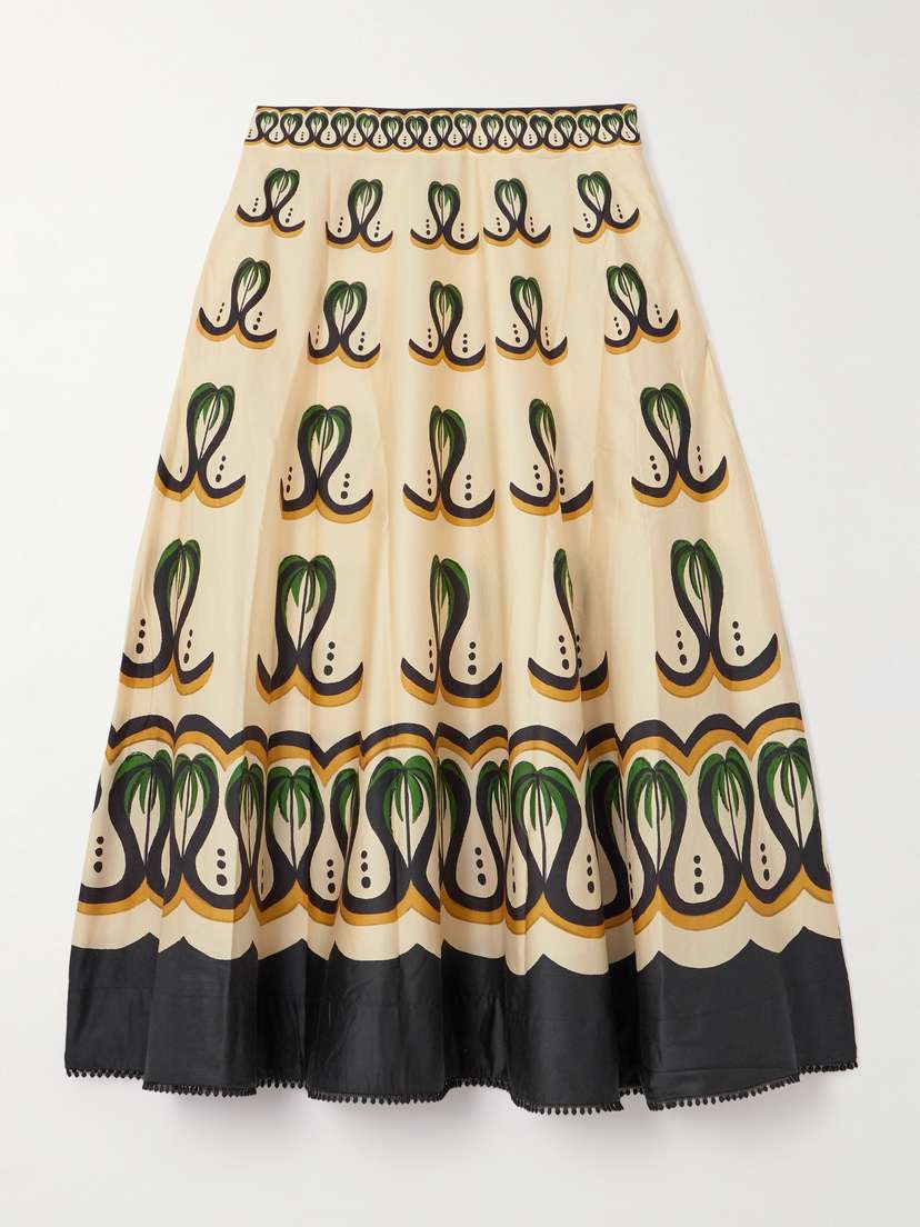 Farm Rio Coconut Cotton-blend Maxi Skirt