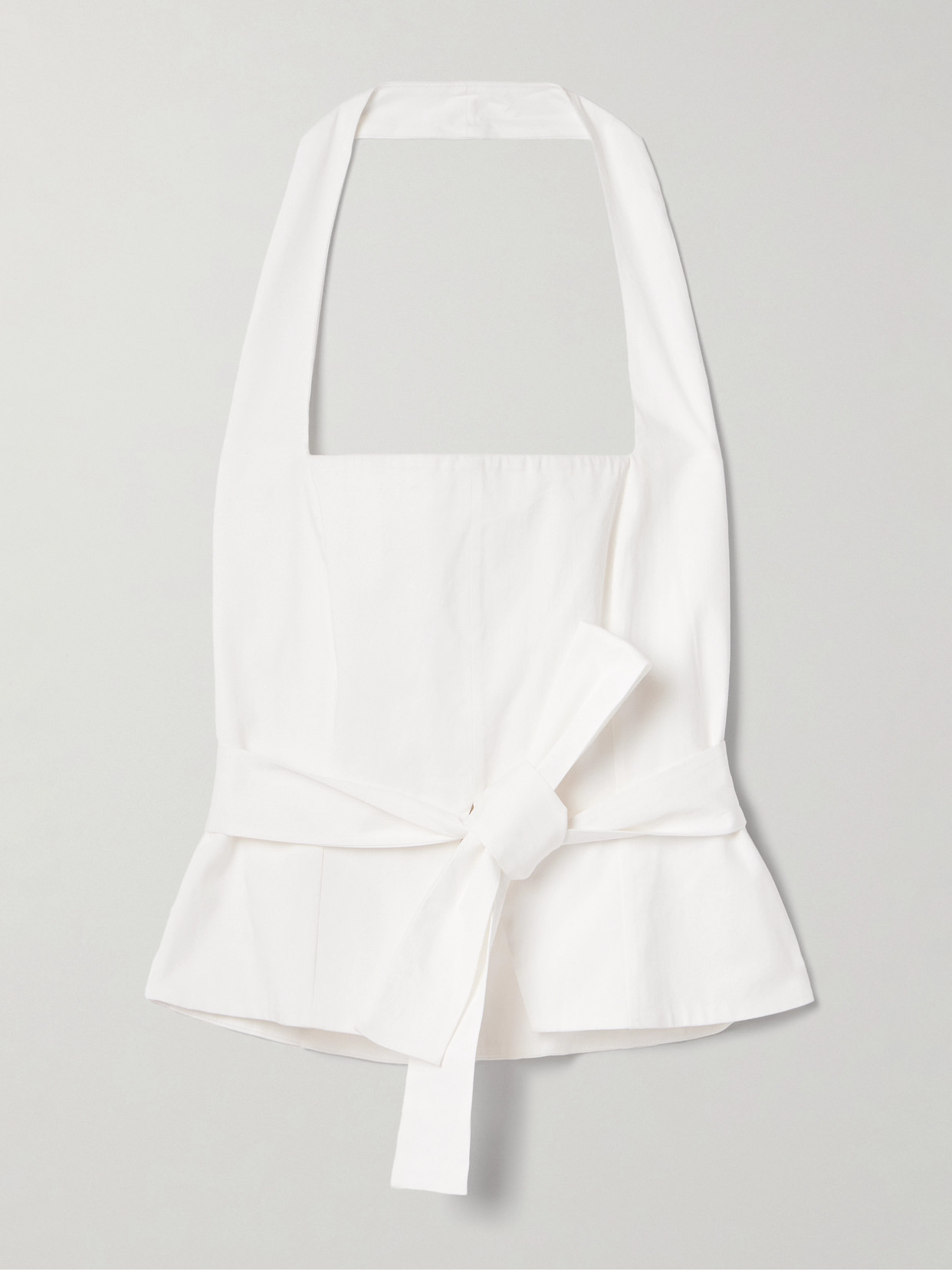 Cult Gaia Liliana Cotton Poplin Halter Top In Off-white