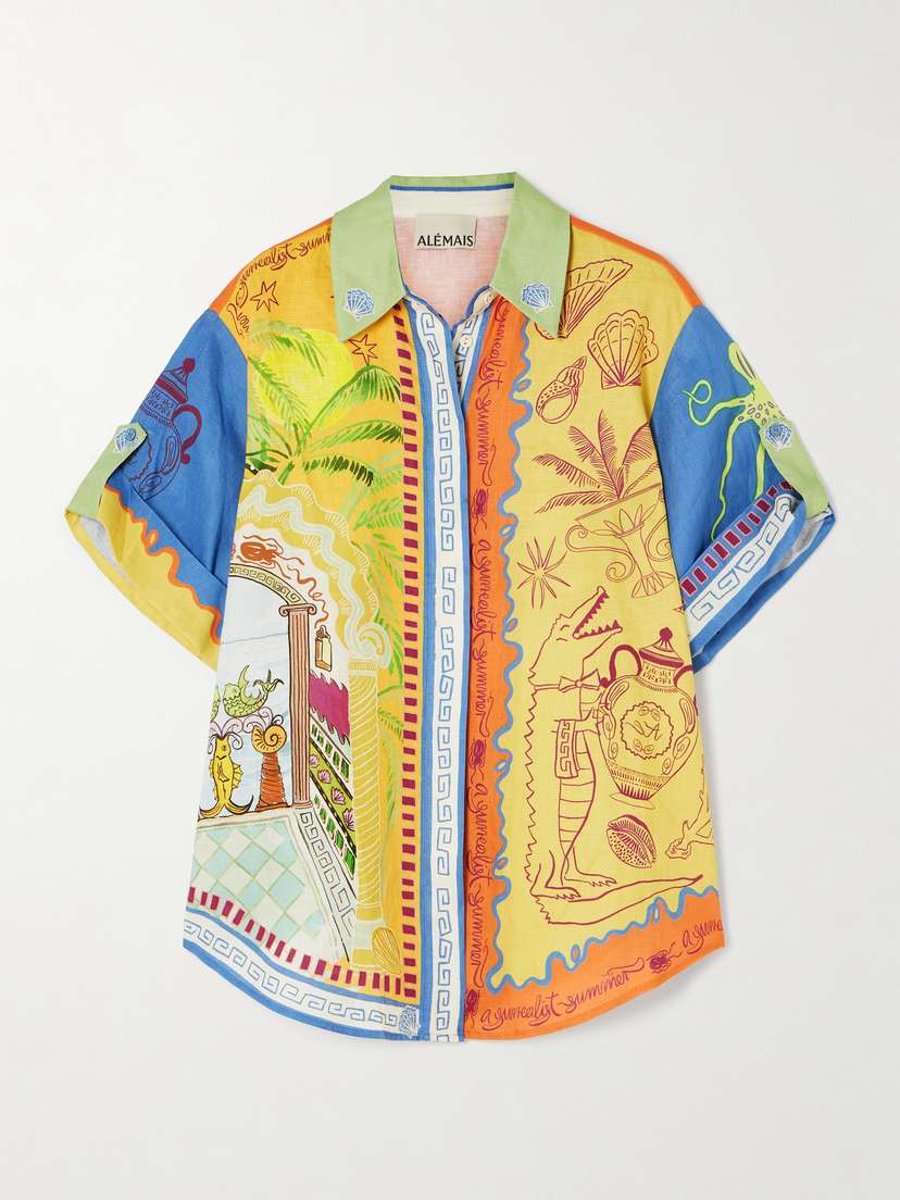ALEMAIS + Sam Pauletto Printed Linen Shirt