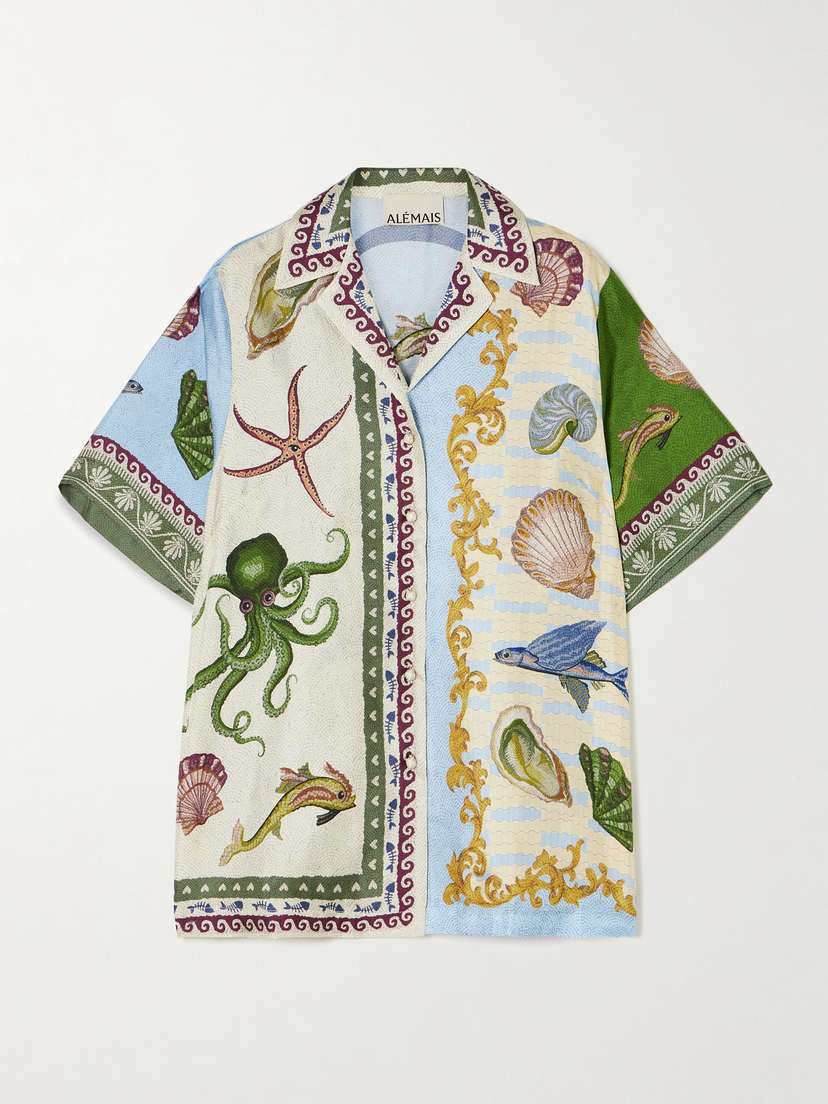 ALEMAIS + Sam Pauletto Bath House Printed Silk-twill Shirt