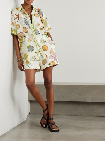 Alémais Sea printed linen shirt