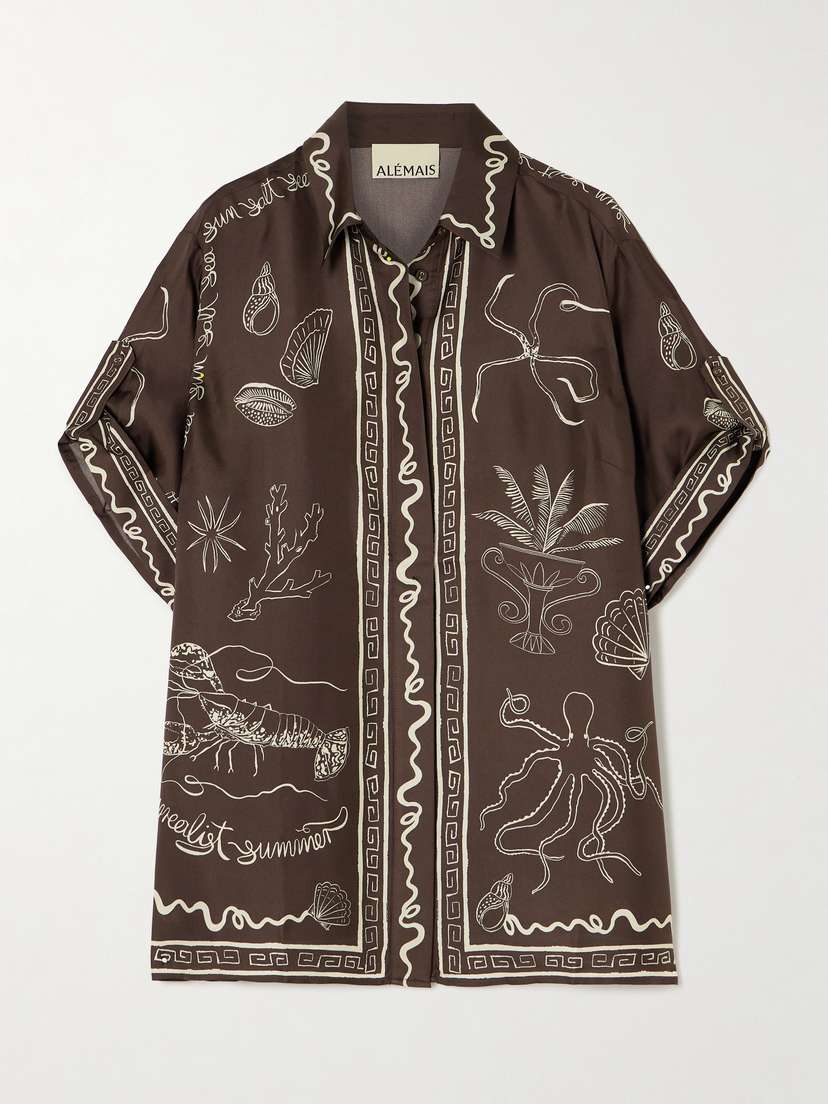 ALEMAIS + Sam Pauletto Sammy Printed Silk-twill Shirt - UK 4