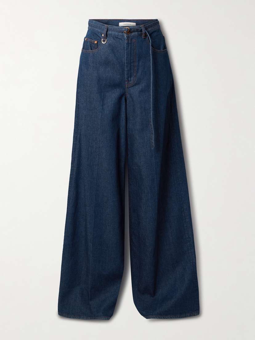 Zimmermann Illuminate Belted High-rise Wide-leg Jeans
