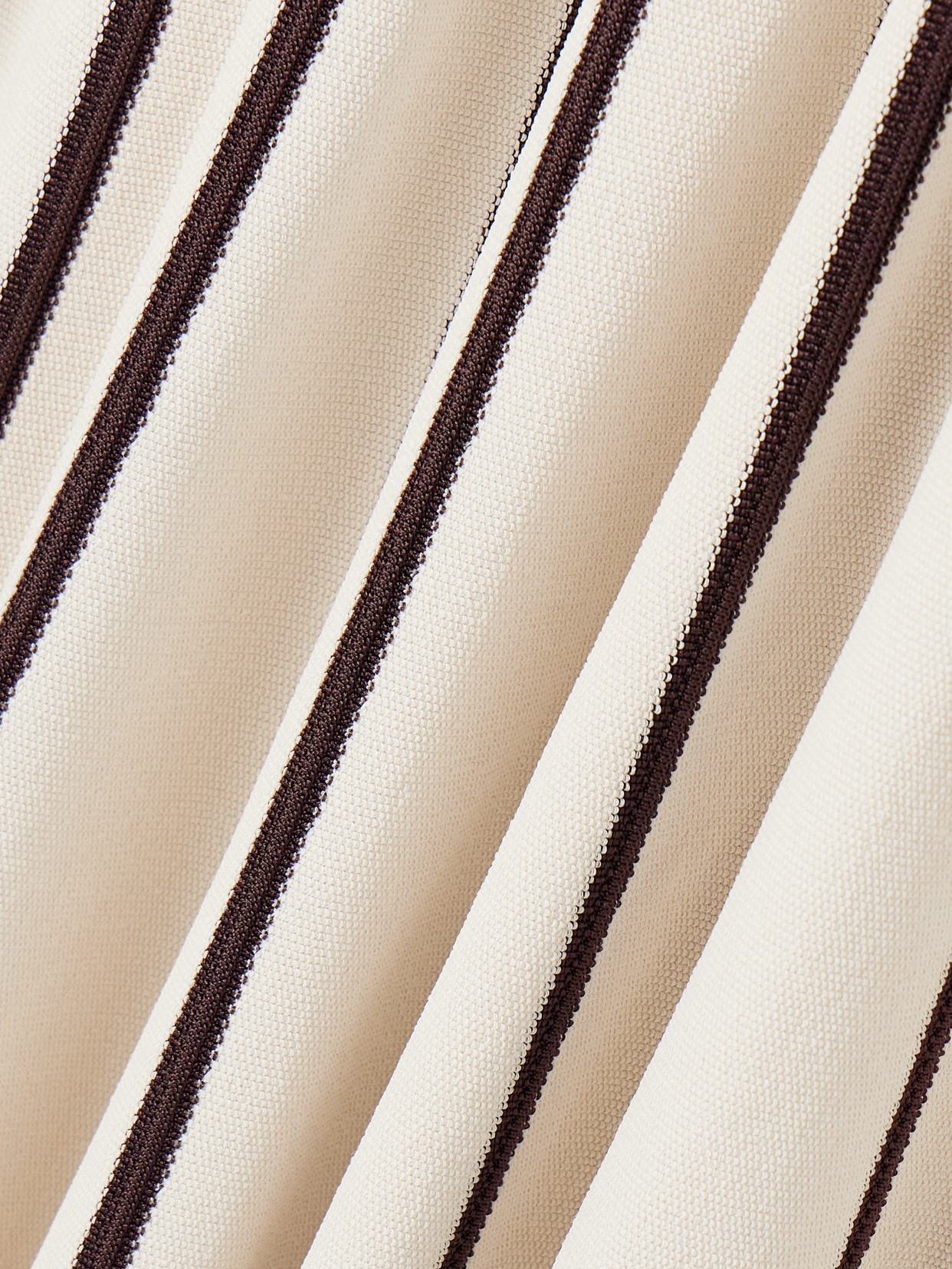 Shop Zimmermann Illuminate Striped Knitted Midi Skirt In Cream