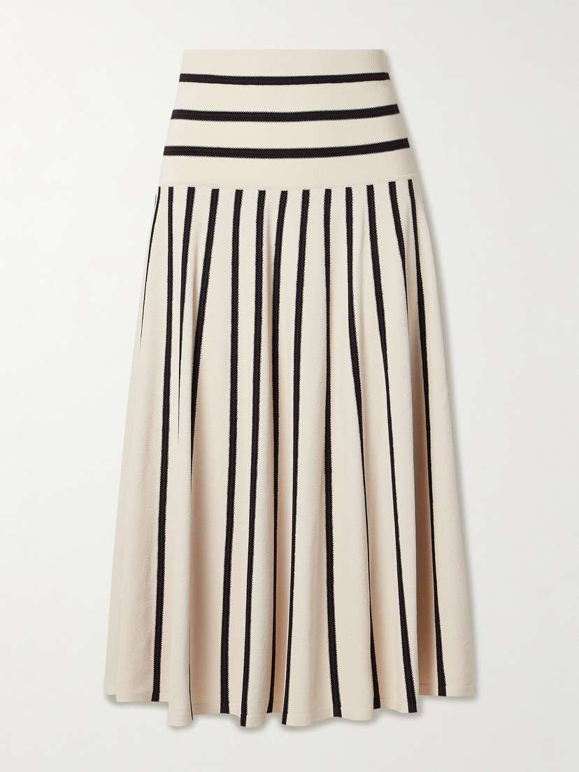 Zimmermann Illuminate Striped Knitted Midi Skirt
