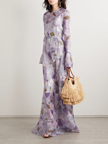 Zimmermann Dawning belted linen and silk-blend maxi dress