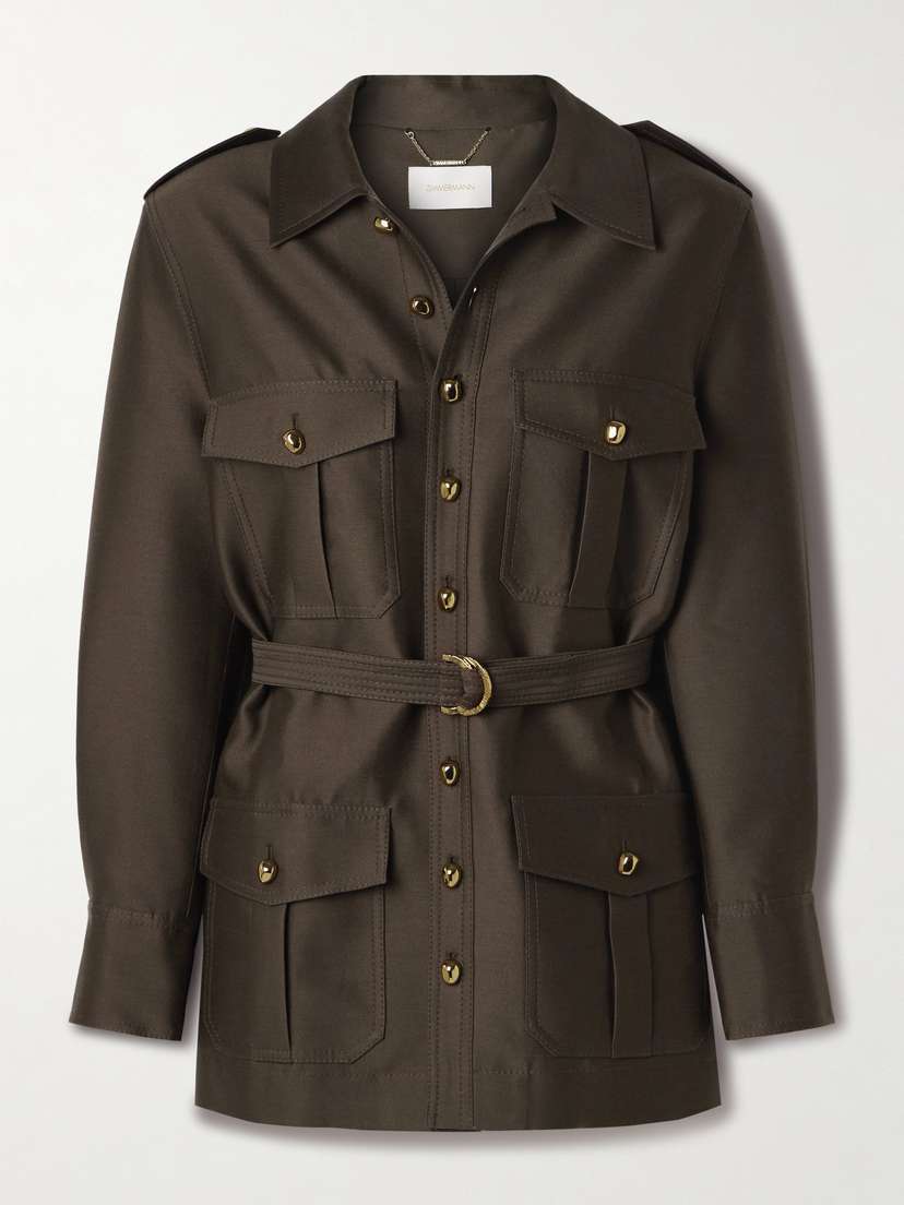 Zimmermann Illuminate Belted Wool And Silk-blend Jacket