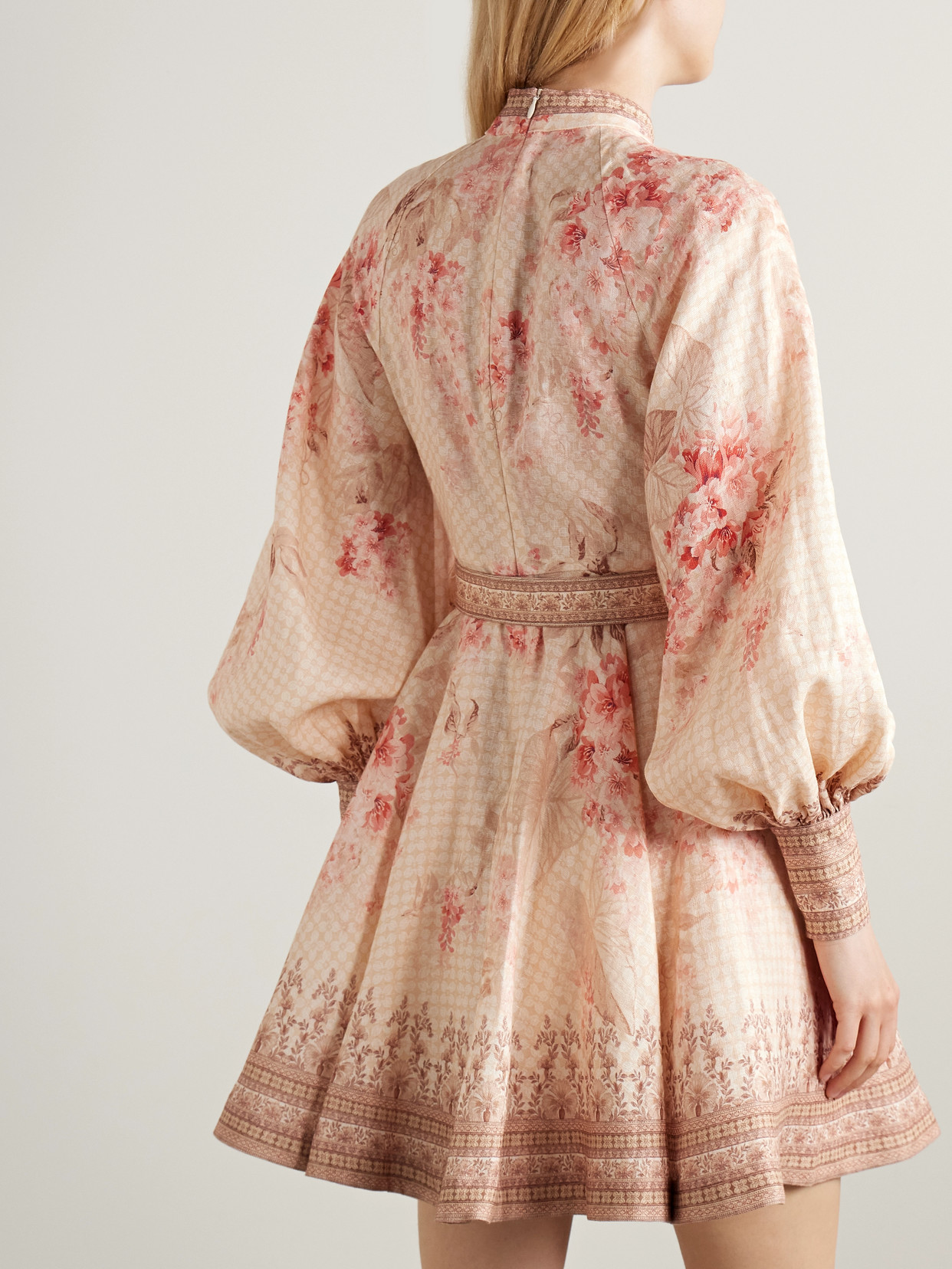 Zimmermann Illuminate Buttoned Mini Dress In Orange