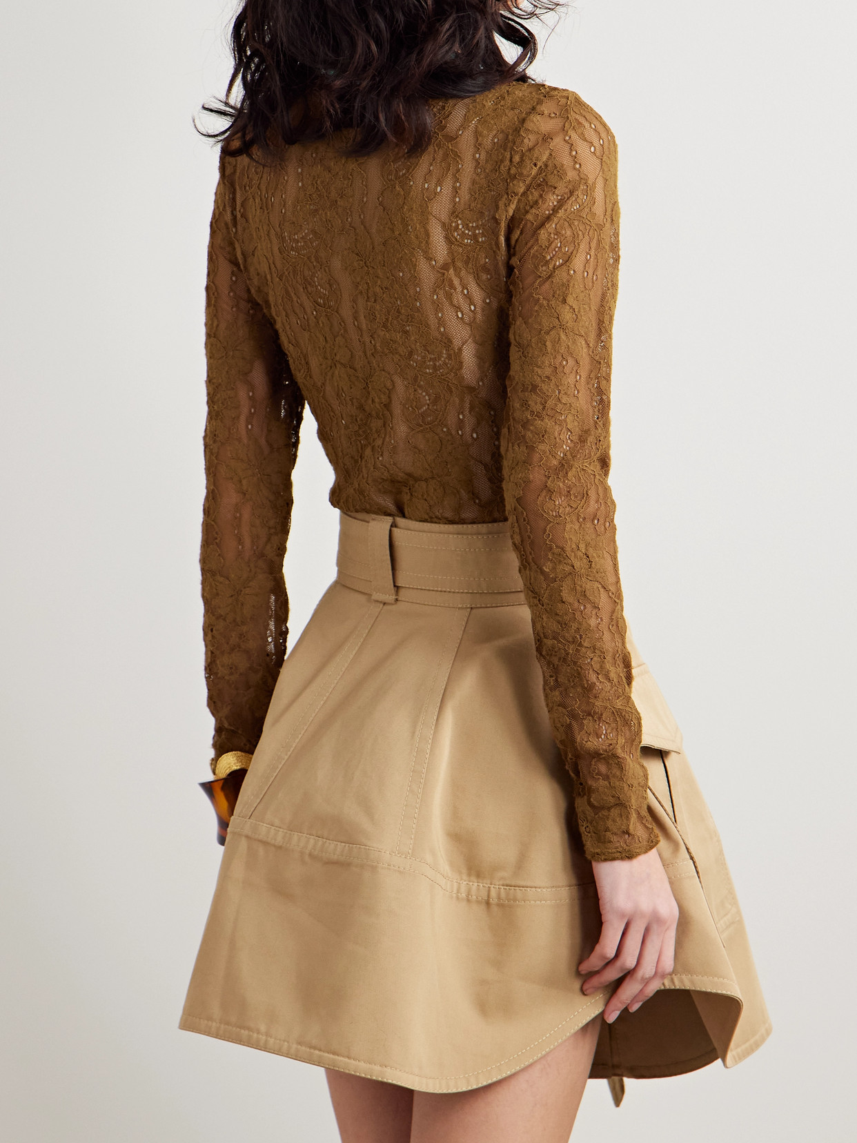 Zimmermann Stretch-corded Lace Bodysuit In Brown