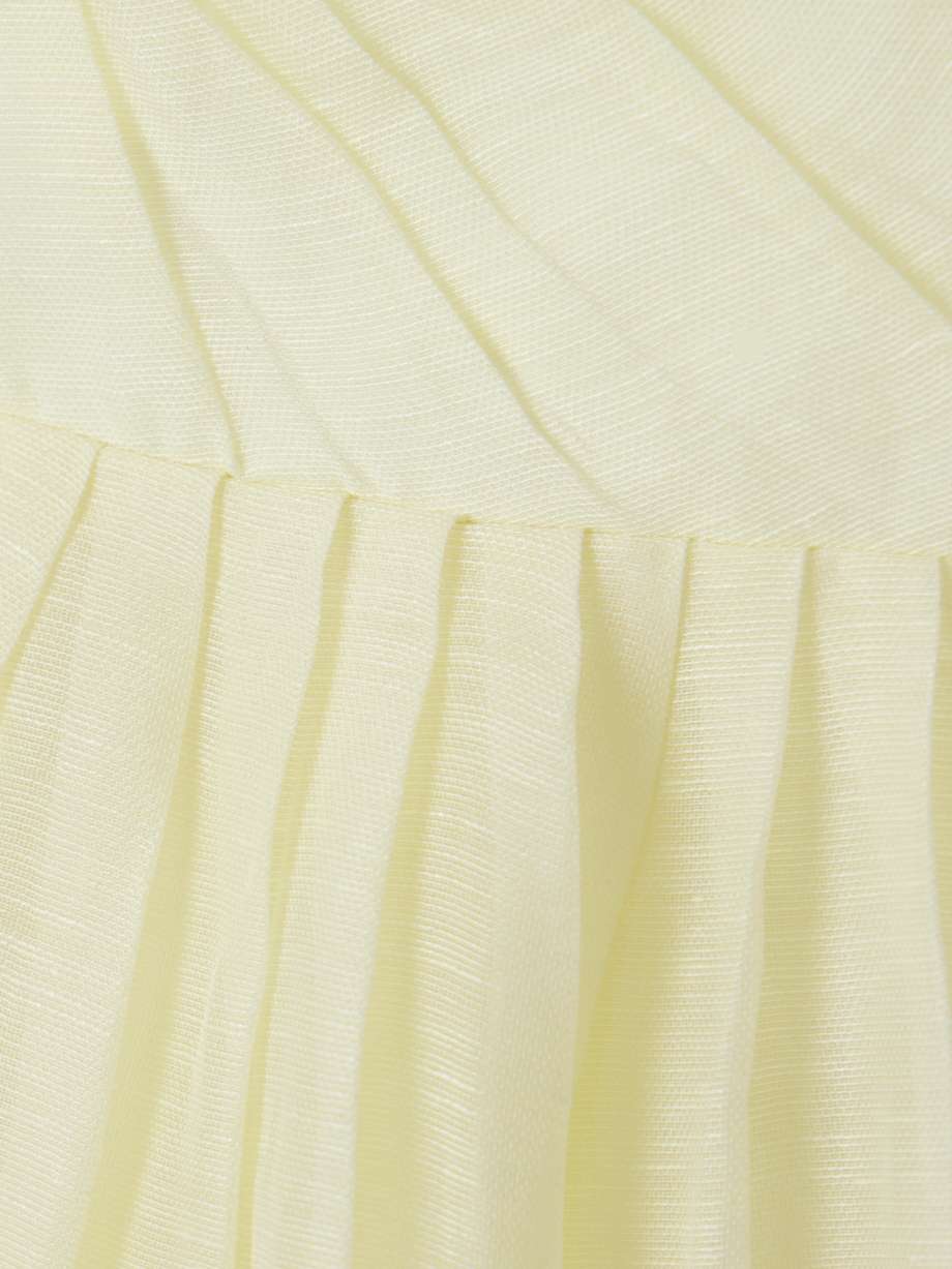illuminate pleated linen and silk-blend mini dress