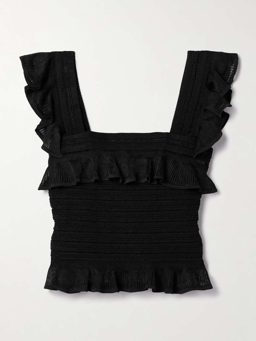 Zimmermann Illuminate Ruffled Knitted Tank