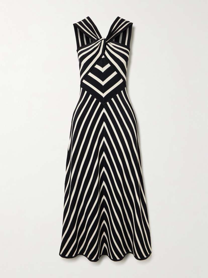 Zimmermann Illuminate Striped Knitted Midi Dress