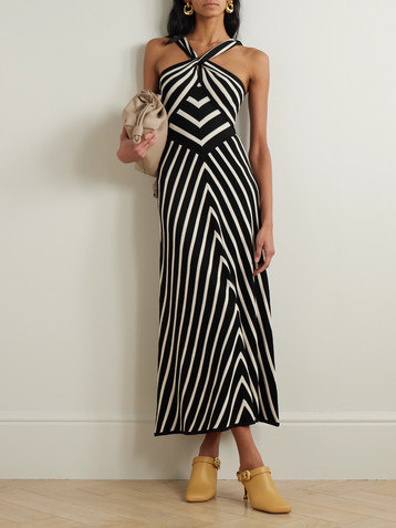 Zimmermann Illuminate striped knitted midi dress