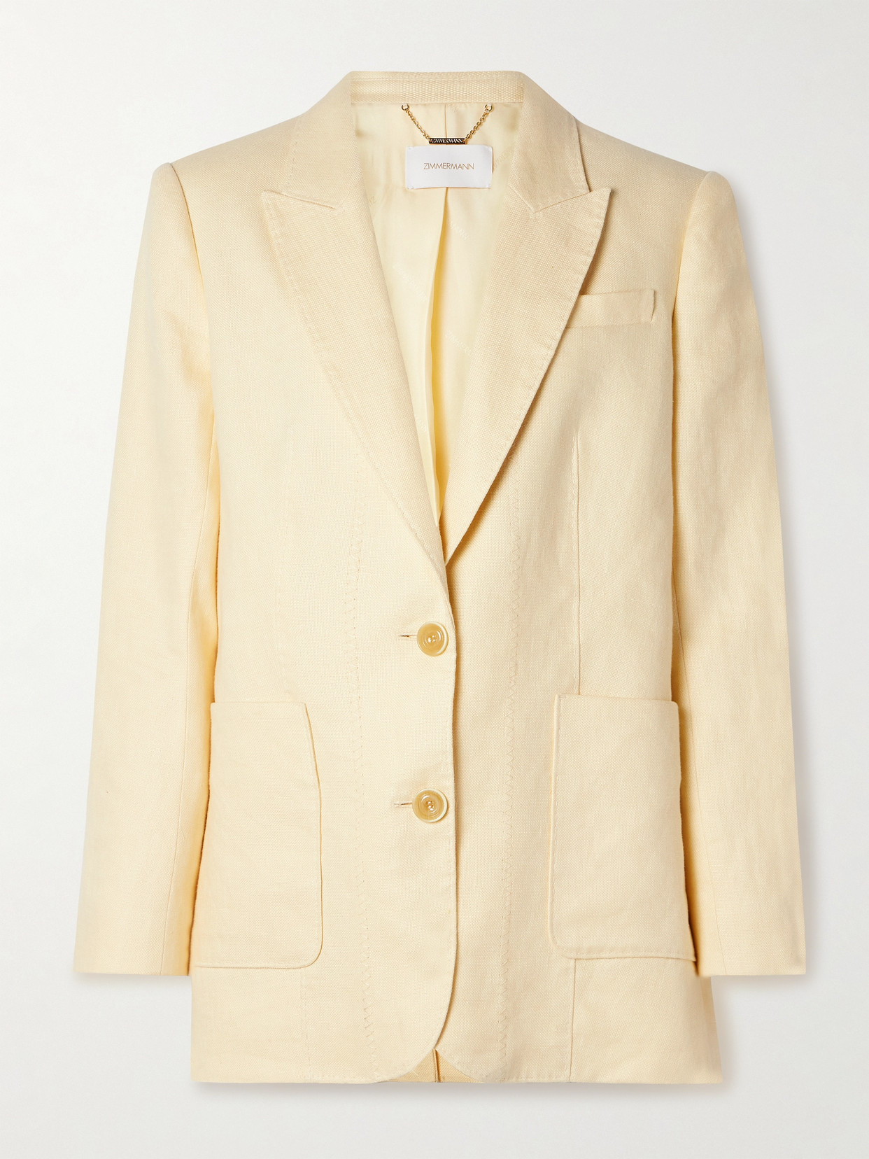 Zimmermann Illuminate Linen Blazer In Yellow
