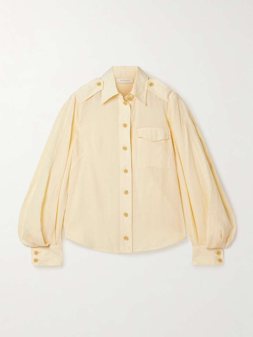 Zimmermann Illuminate Pleated Ramie Shirt