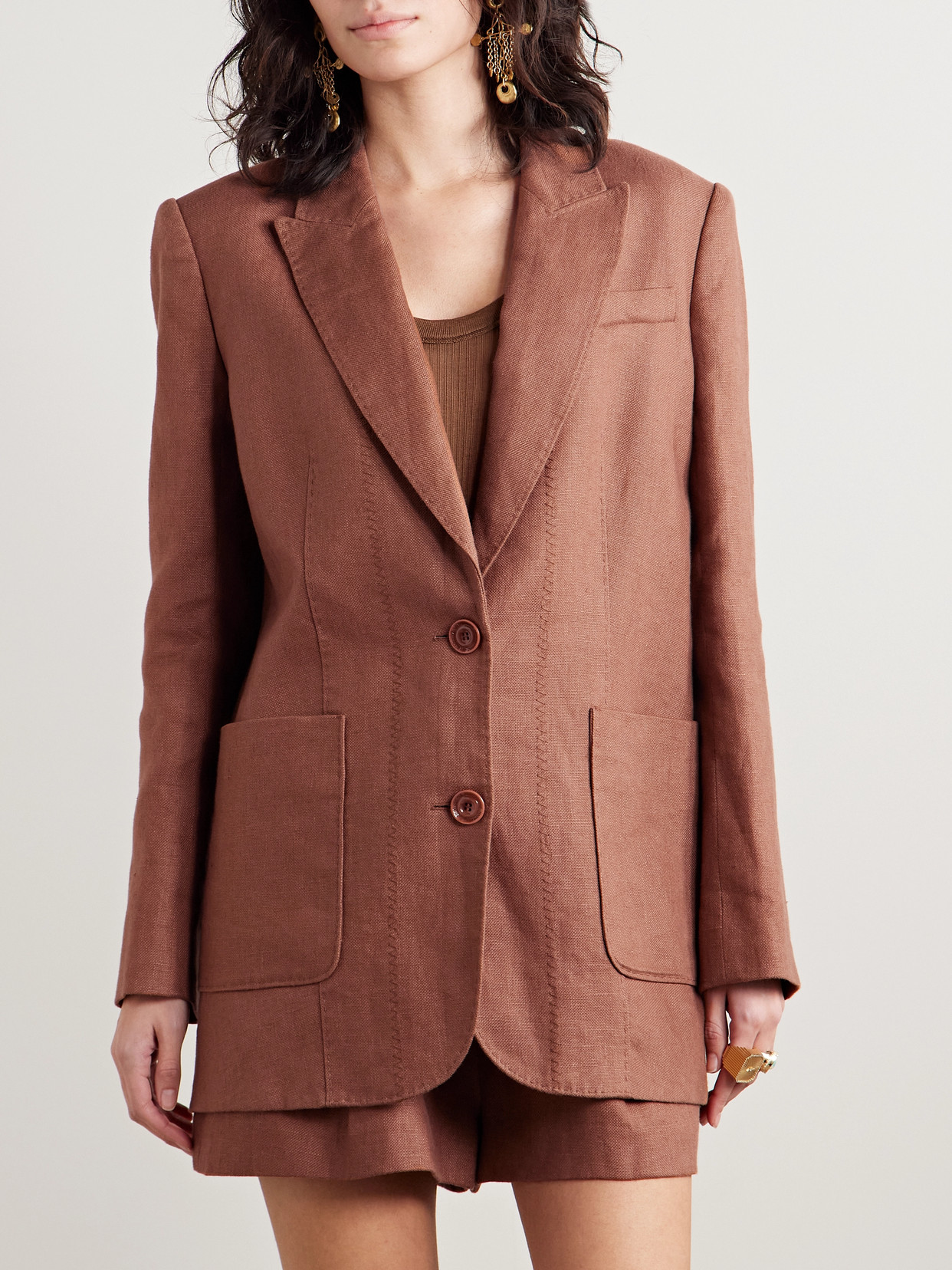 Zimmermann Illuminate Linen Jacket In Metallic