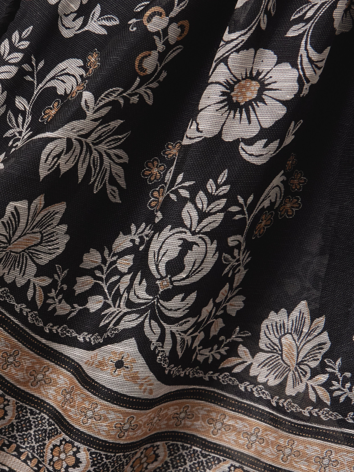 ZIMMERMANN BALANCE BELTED FLORAL-PRINT LINEN AND SILK-BLEND ORGANZA MINI DRESS