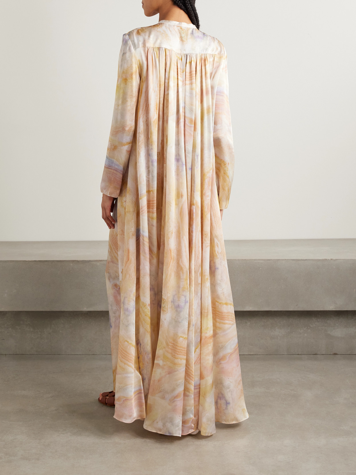 Shop Zimmermann Balance Printed Silk Crepe De Chine Maxi Dress In Multi