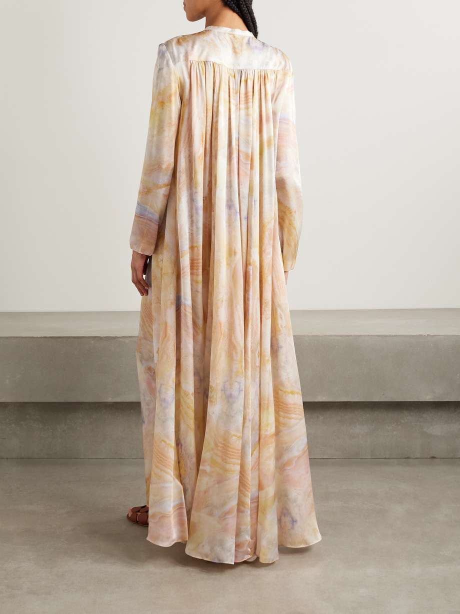 balance printed silk crepe de chine maxi dress