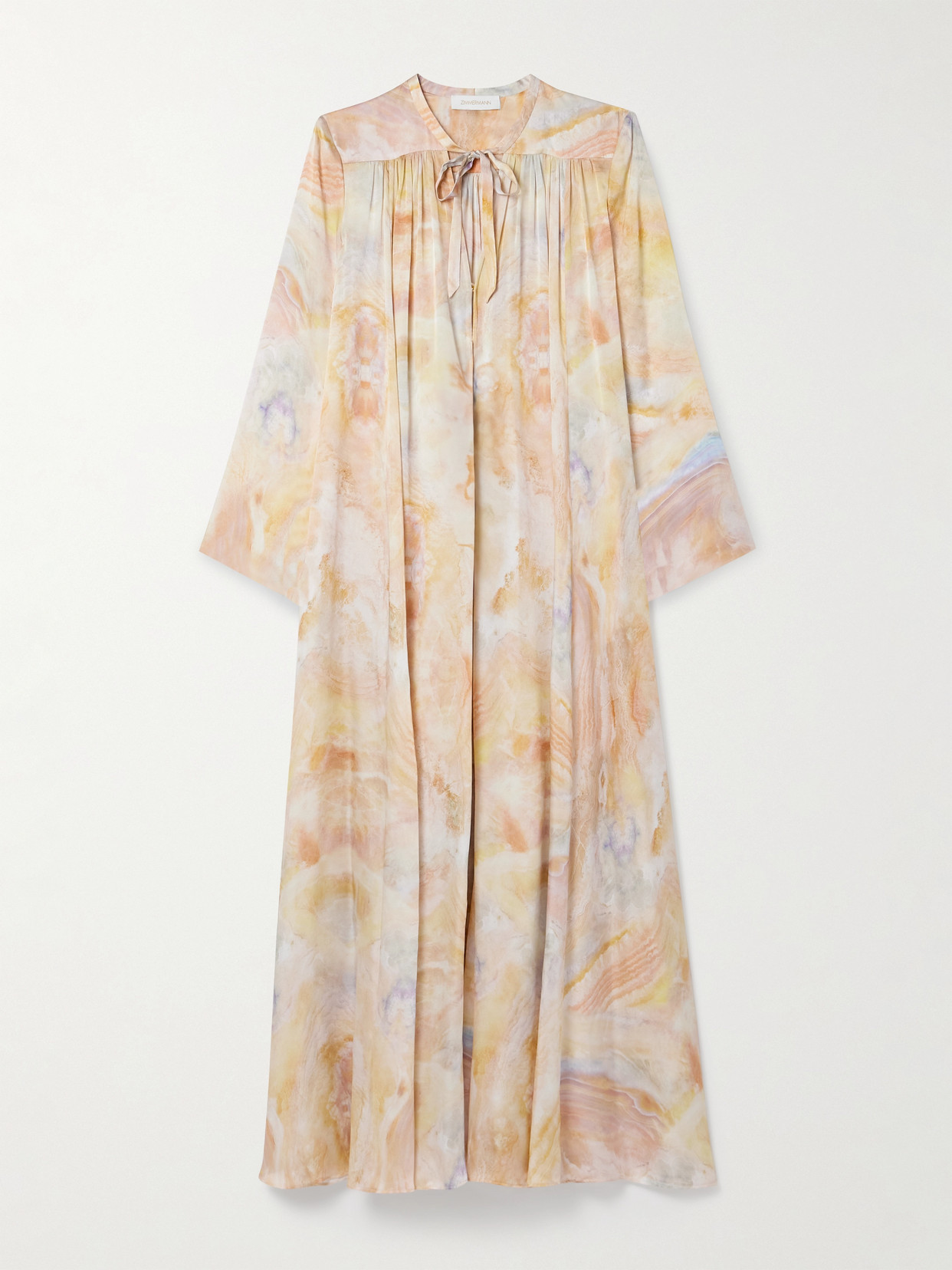 Zimmermann Balance Printed Silk Crepe De Chine Maxi Dress In Multi