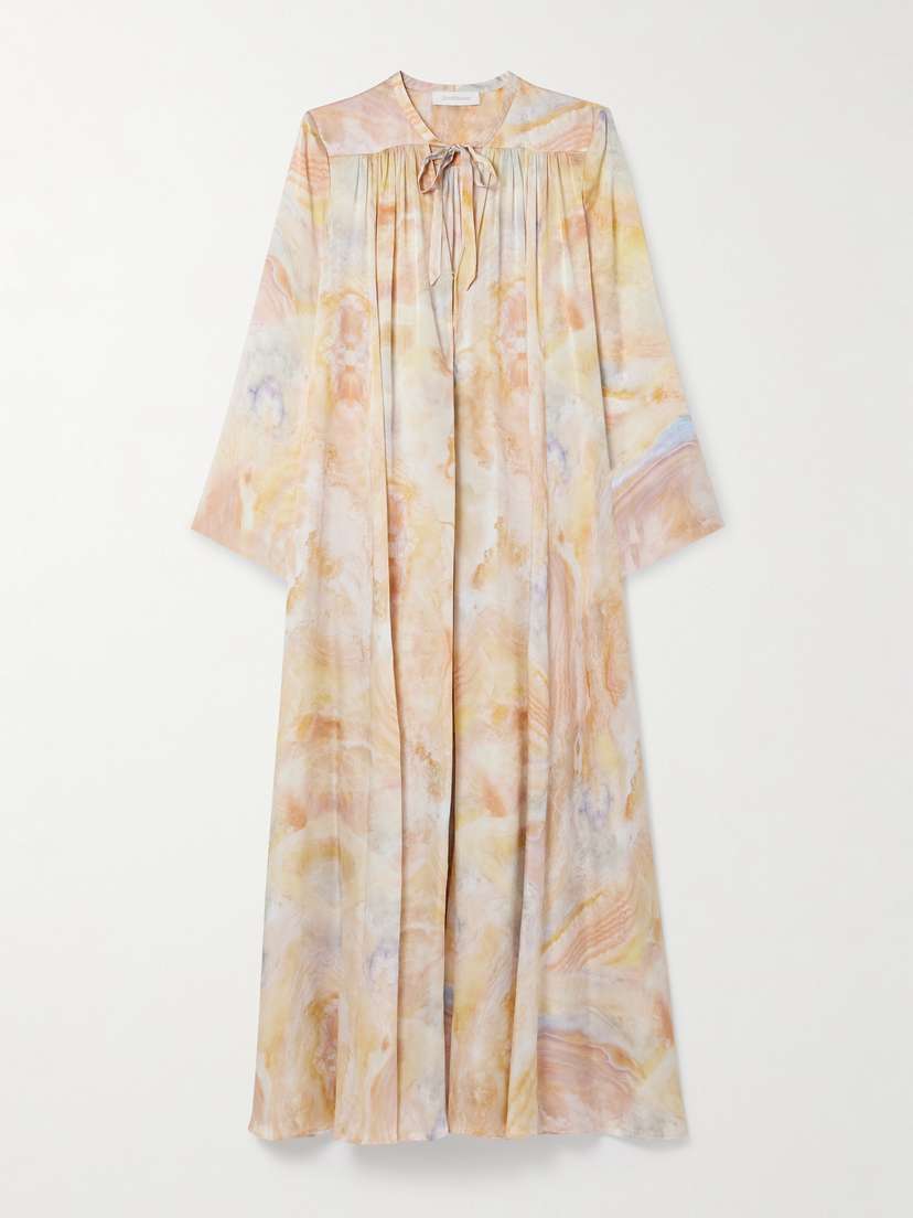 Zimmermann Balance Printed Silk Crepe De Chine Maxi Dress