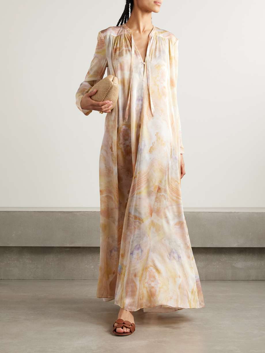 balance printed silk crepe de chine maxi dress