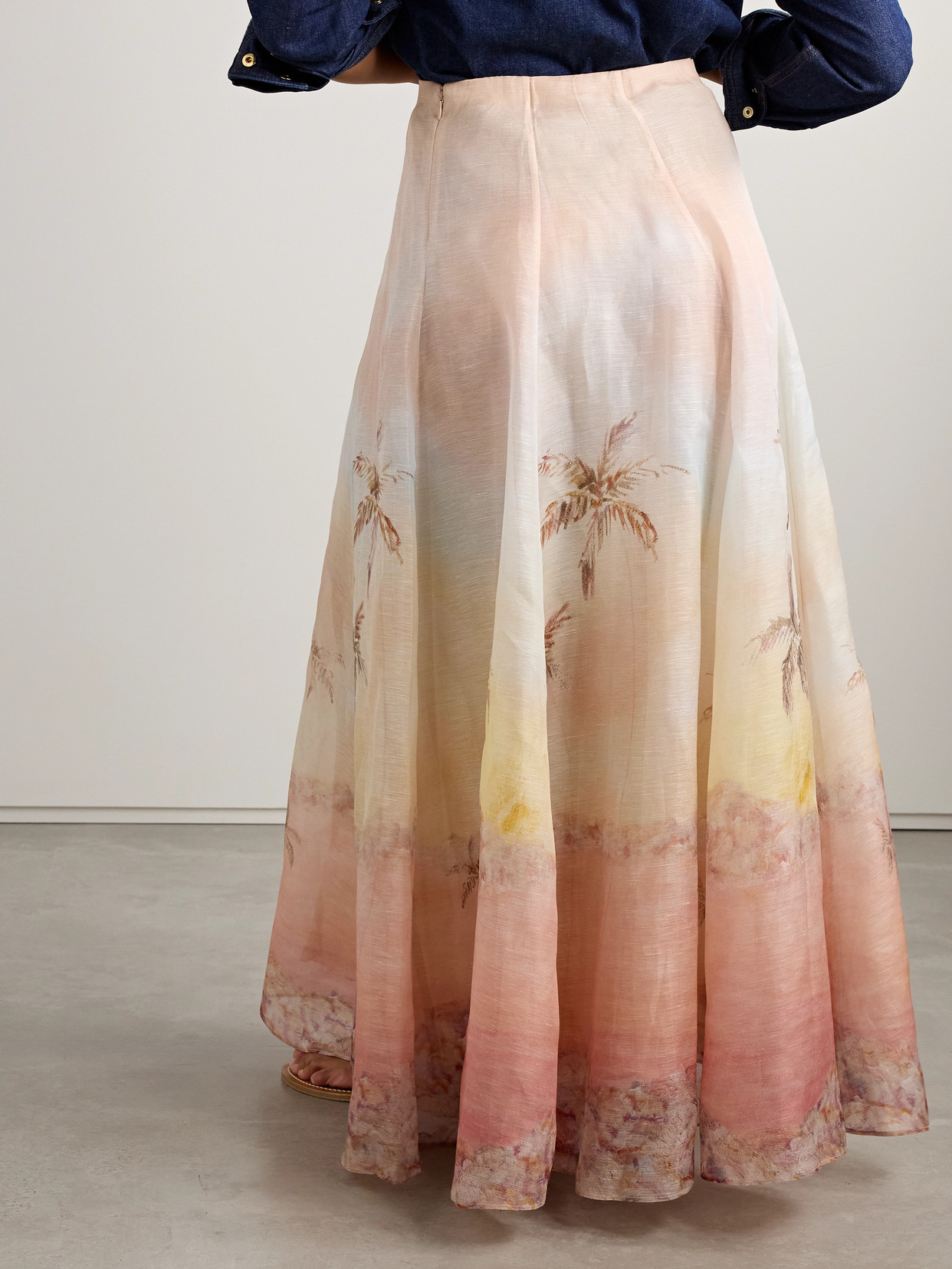 Zimmermann Illuminate Printed Maxi Skirt In Grau