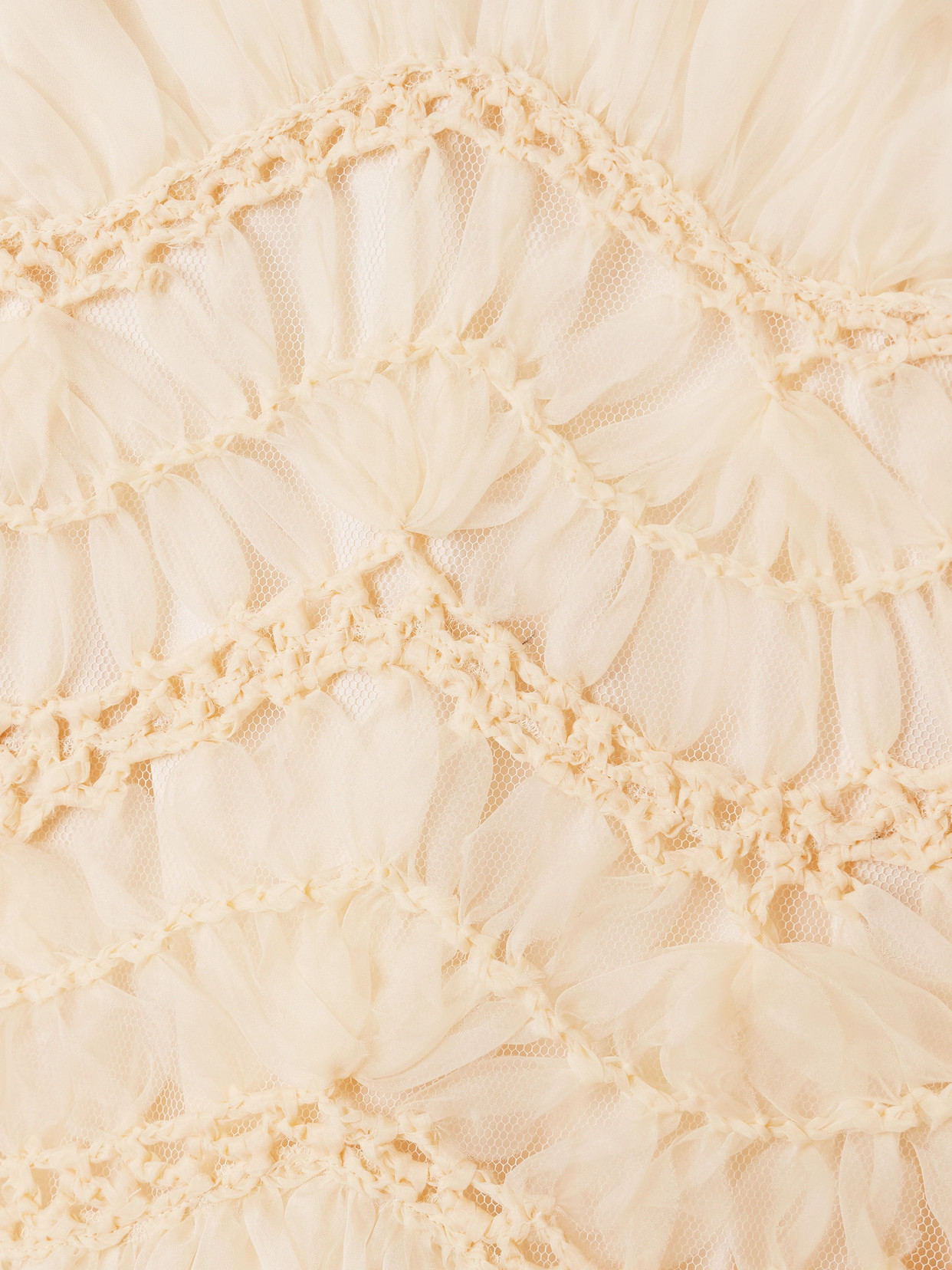 Shop Zimmermann Illuminate Macramé And Tulle-trimmed Pleated Silk-organza Gown In Ecru