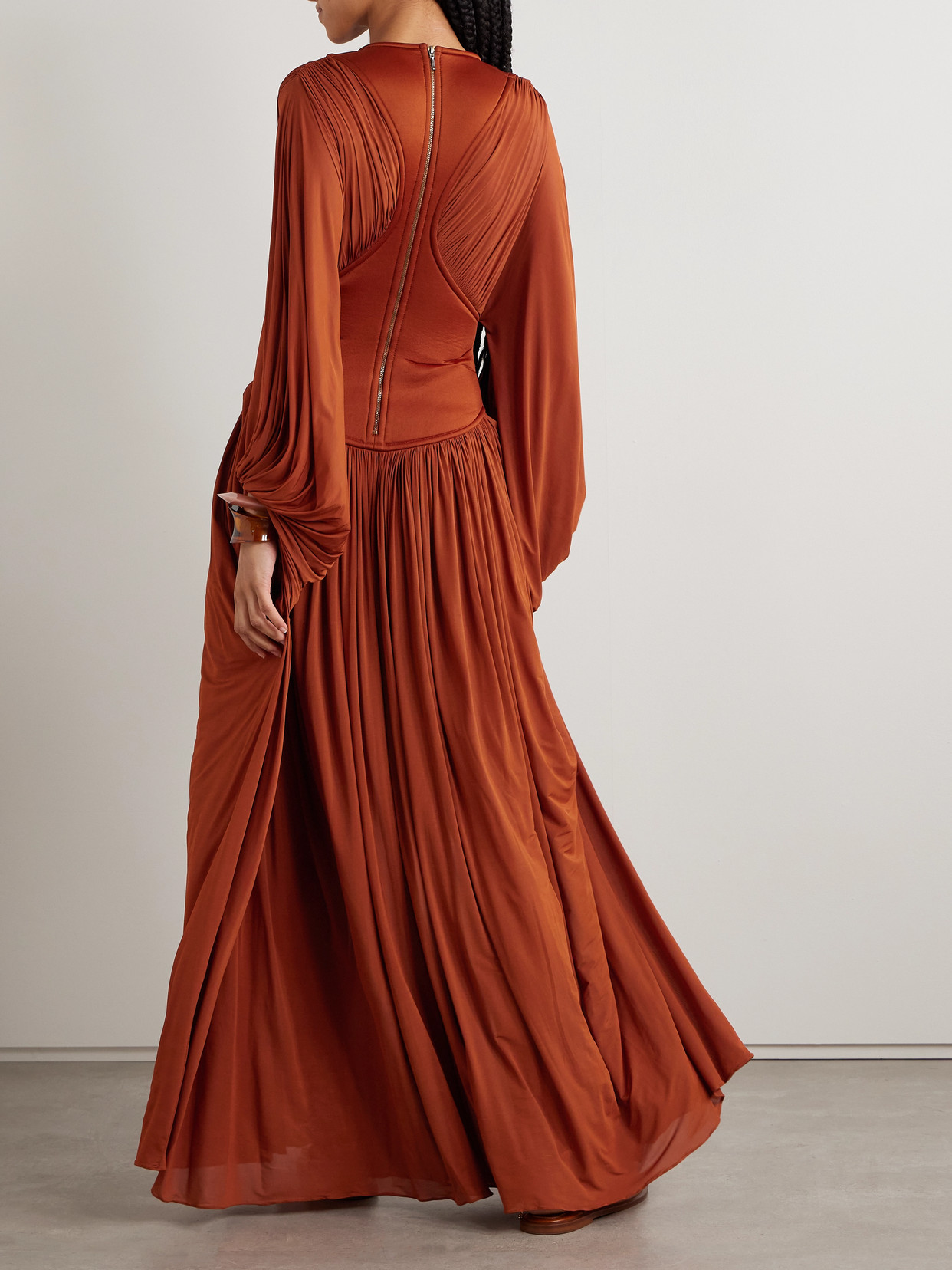 Zimmermann Batwing Illuminated Maxi Dress In Red