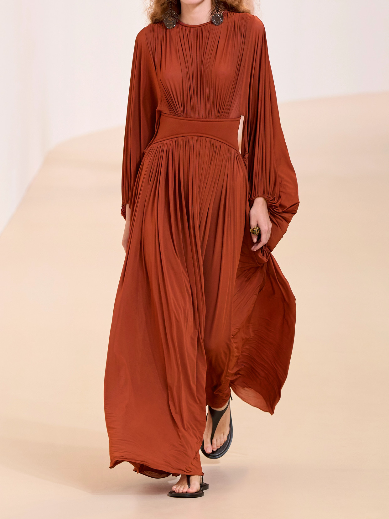 Zimmermann Batwing Illuminated Maxi Dress In Red