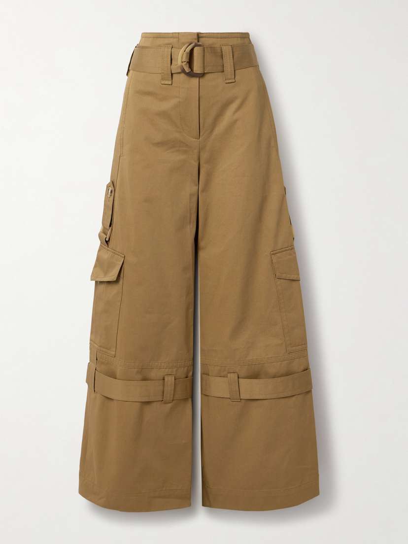 Zimmermann Illuminate Belted Cotton-twill Wide-leg Cargo Pants