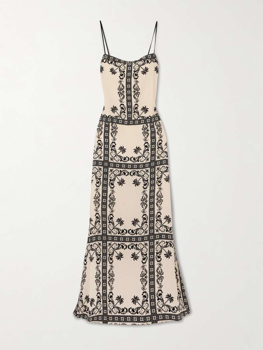 reinvention printed silk-crepe maxi dress