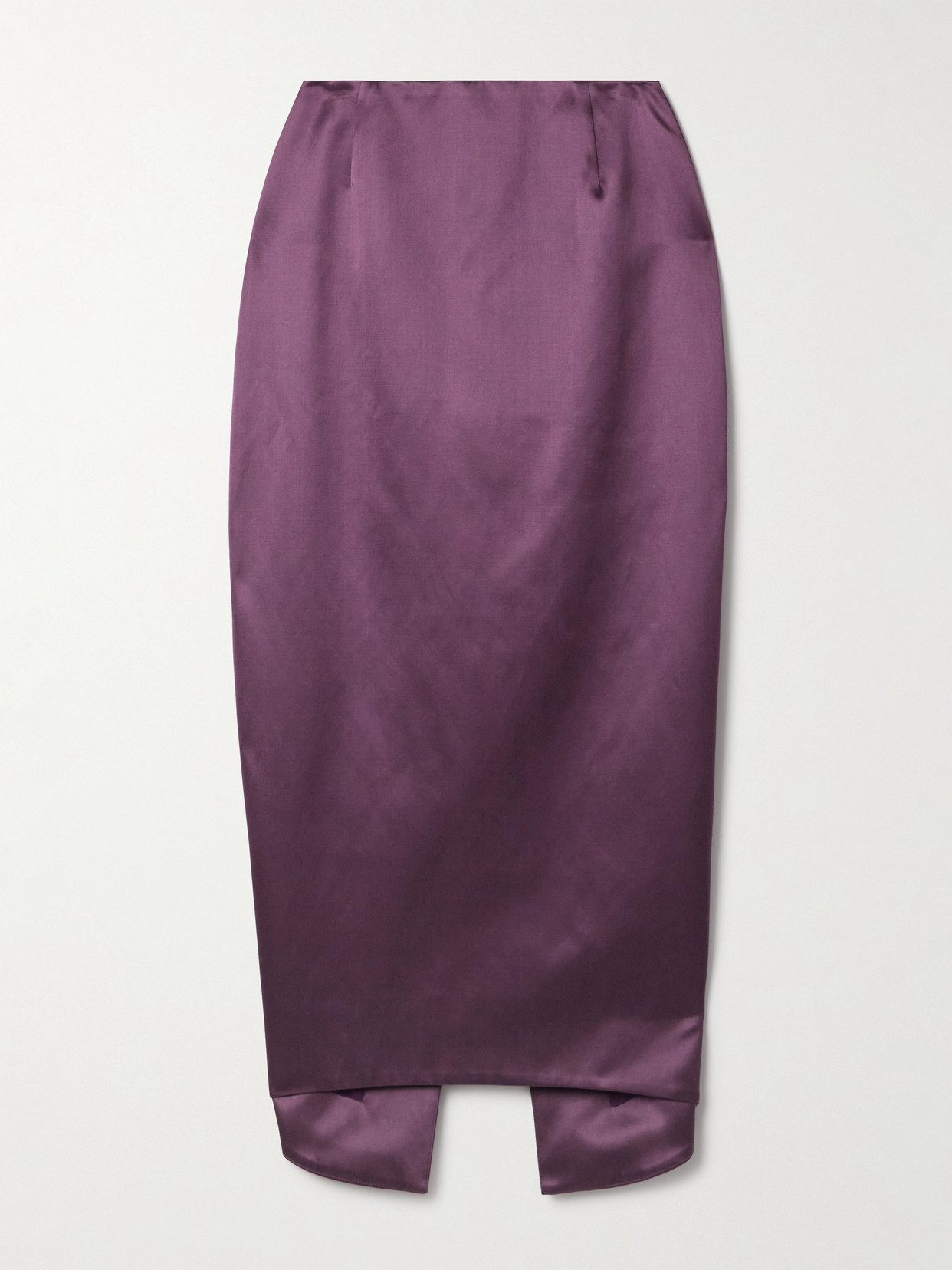 Wiederhoeft Wasp Cotton And Silk-blend Duchesse-satin Midi Skirt In Purple