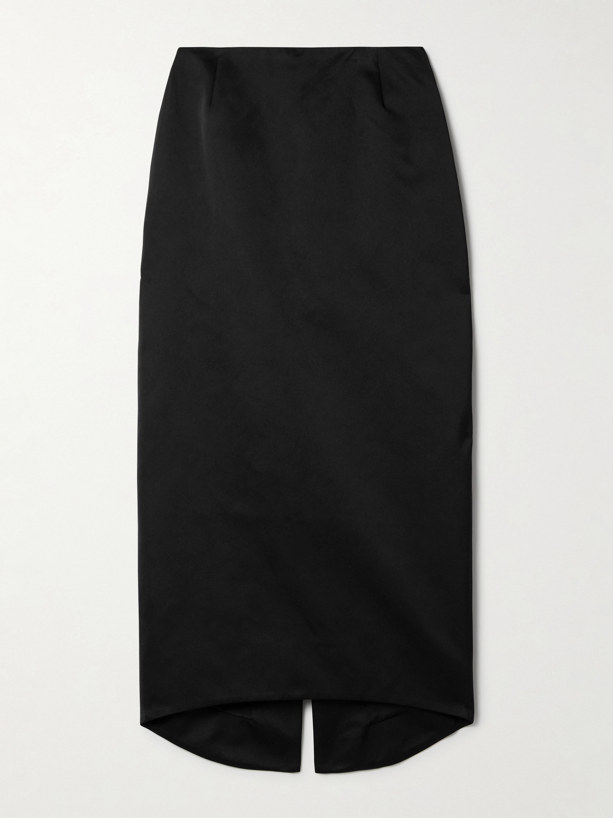 Wiederhoeft Recycled Duchesse-satin Midi Skirt In Black