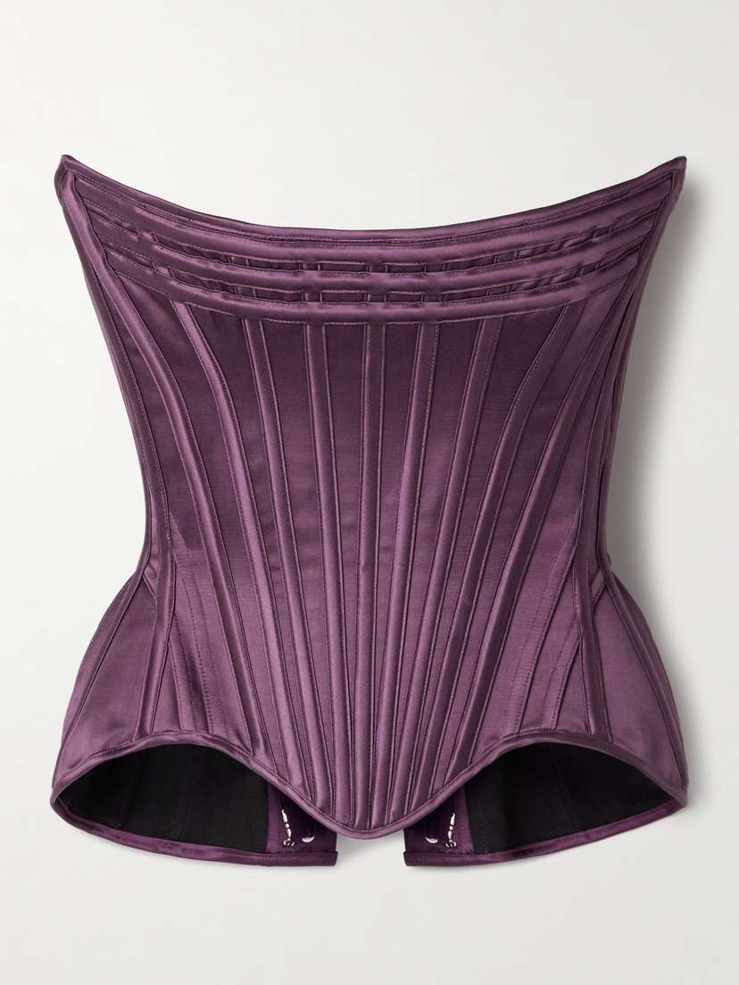 Wiederhoeft Wasp Strapless Cotton And Silk-blend Satin Bustier Top